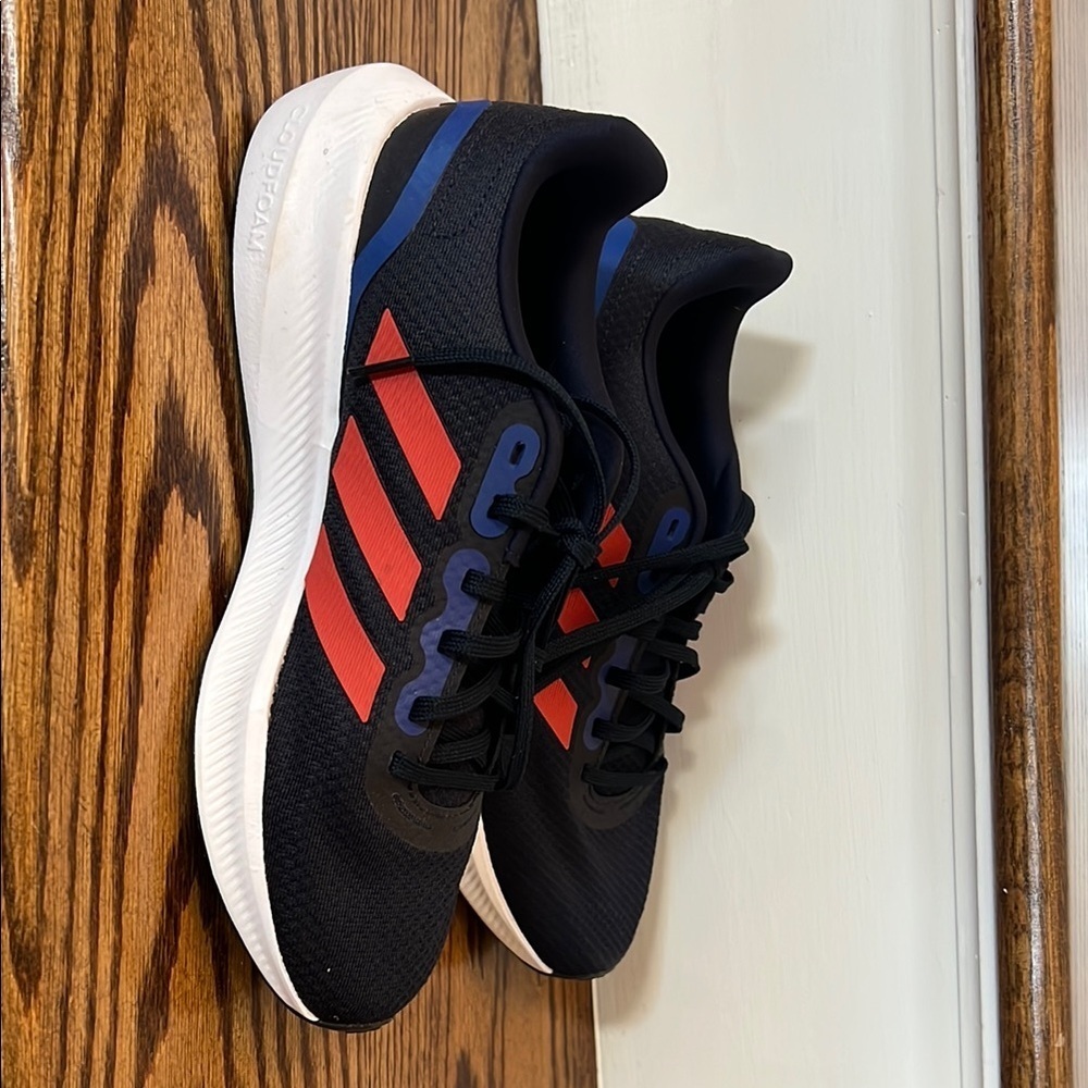 Adidas Men's Navy Blue and Red Running Sneakers - Picture 8 of 9